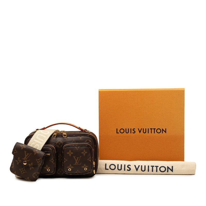 Louis Vuitton Monogram Utility Crossbody / Shoulder Bag / 2-Way Brown Leather — view 8