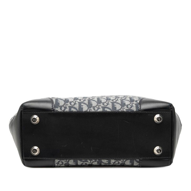 Dior Trotter Tote Navy Canvas Leather — view 3
