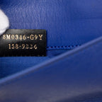 Fendi FF Logo Crossbody Chain Wallet Shoulder Bag Flap Blue Leather — view 6