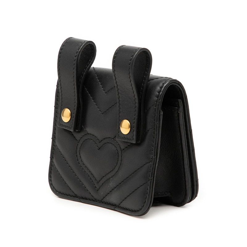 Gucci GG Marmont Waist Bag Black Gold Leather — view 2