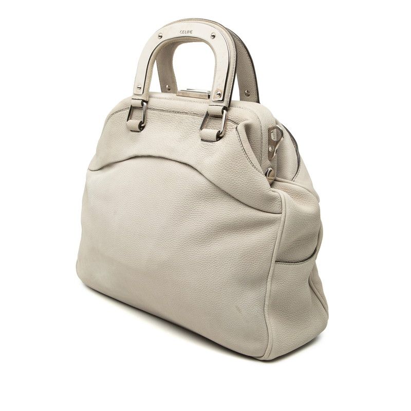 Celine Logo 2-Way Shoulder Bag Beige Leather — view 2