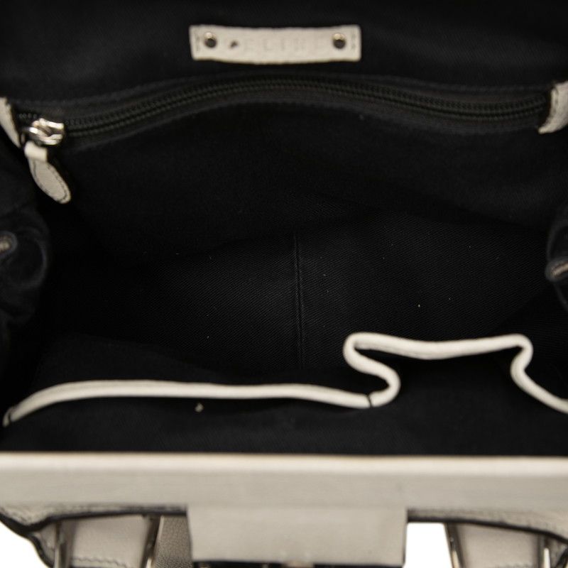 Celine Logo 2-Way Shoulder Bag Beige Leather — view 4