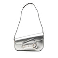 Gucci Horsebit Shoulder Bag Silver Leather