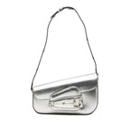 Gucci Horsebit Shoulder Bag Silver Leather