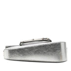 Gucci Horsebit Shoulder Bag Silver Leather — view 3