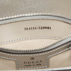 Gucci Horsebit Shoulder Bag Silver Leather — view 6