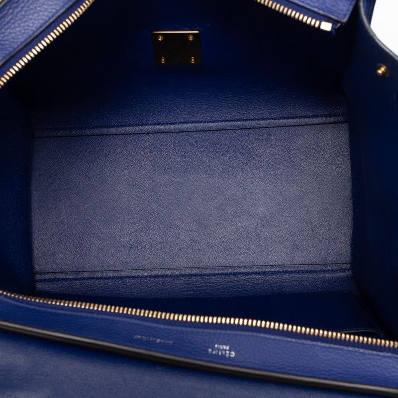 Celine Trapeze 2-Way Shoulder Bag Tricolor Blue Suede Leather — view 4