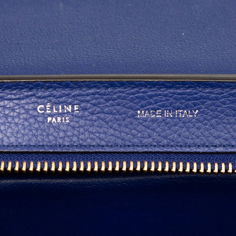 Celine Trapeze 2-Way Shoulder Bag Tricolor Blue Suede Leather — view 5