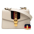 Gucci Sherry Line Sylvie Shoulder Bag White Multicolor Leather