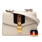 Gucci Sherry Line Sylvie Shoulder Bag White Multicolor Leather