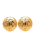 Chanel Vintage CC Logo Earrings Gold Plated
