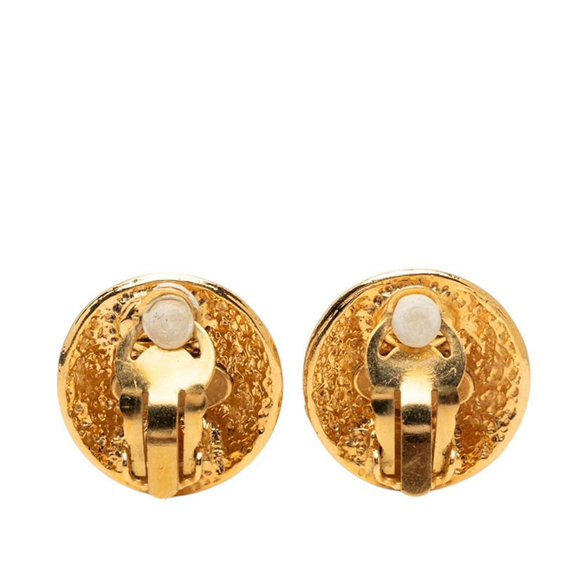 Chanel Vintage CC Logo Earrings Gold Plated — view 2