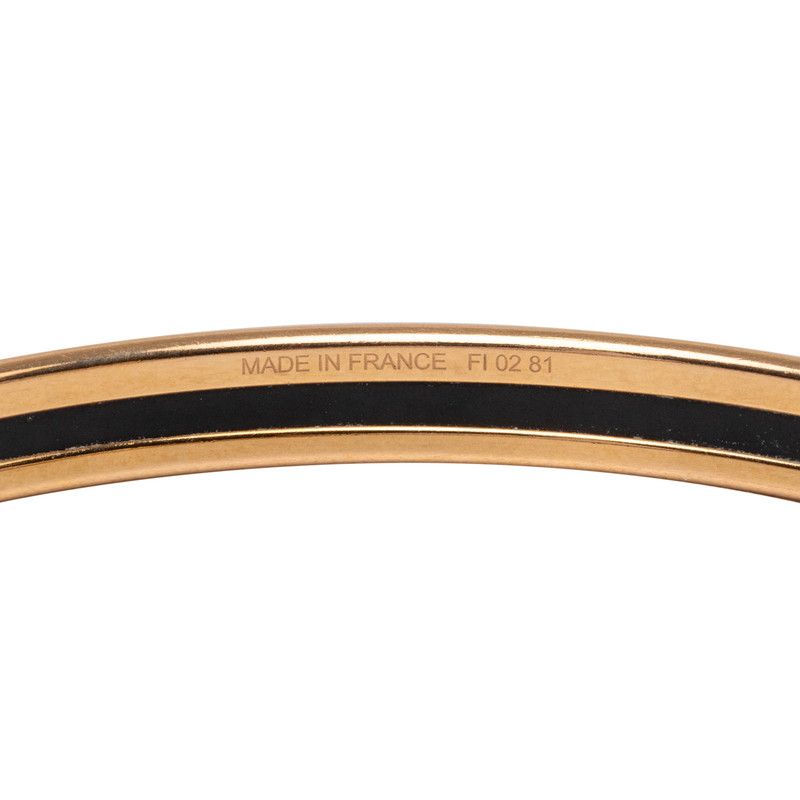 Hermes Uni Bangle Gold Pink Plated Enamel 1- Bracelet — view 5