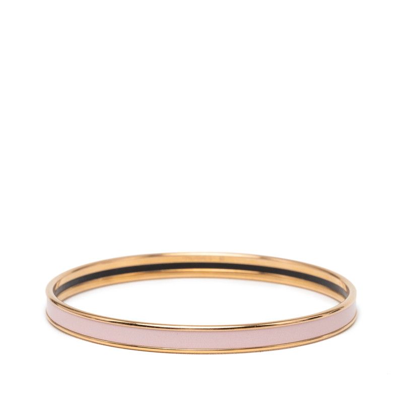 Hermes Uni Bangle Gold Pink Plated Enamel 1- Bracelet — view 3