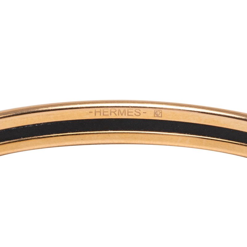 Hermes Uni Bangle Gold Pink Plated Enamel 1- Bracelet — view 4