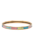 Hermes Enamel Belt Motif Bangle Gold Multicolor Plated 1- Bracelet