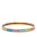 Hermes Enamel Belt Motif Bangle Gold Multicolor Plated 1- Bracelet — view 3