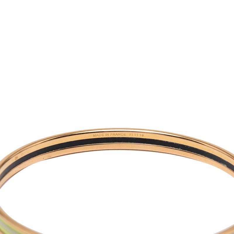 Hermes Enamel Belt Motif Bangle Gold Multicolor Plated 1- Bracelet — view 4