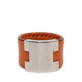 Hermes Lurie Ring M Orange Silver Leather Metal
