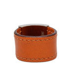 Hermes Lurie Ring M Orange Silver Leather Metal — view 3