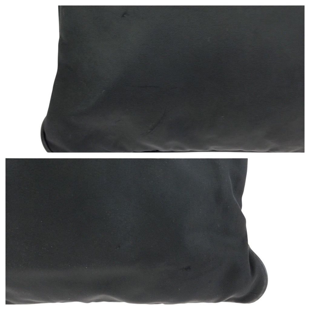 Prada Tessuto Saffiano Black Silver Nylon Leather Shoulder — view 6