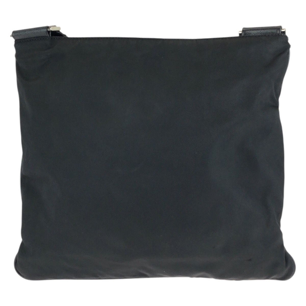 Prada Tessuto Saffiano Black Silver Nylon Leather Shoulder — view 2