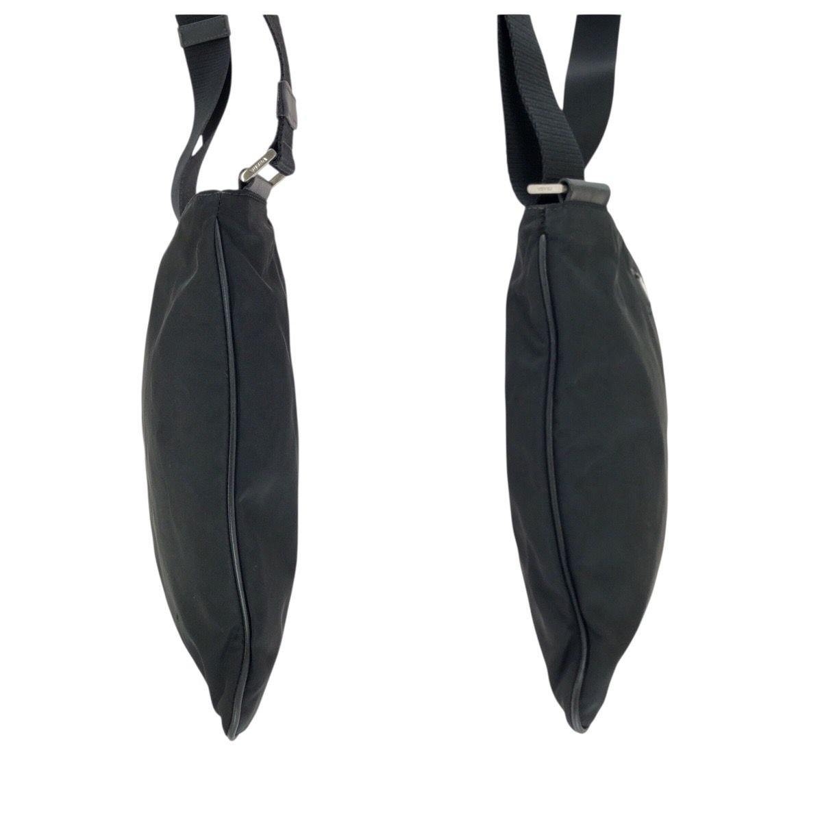 Prada Tessuto Saffiano Black Silver Nylon Leather Shoulder — view 8