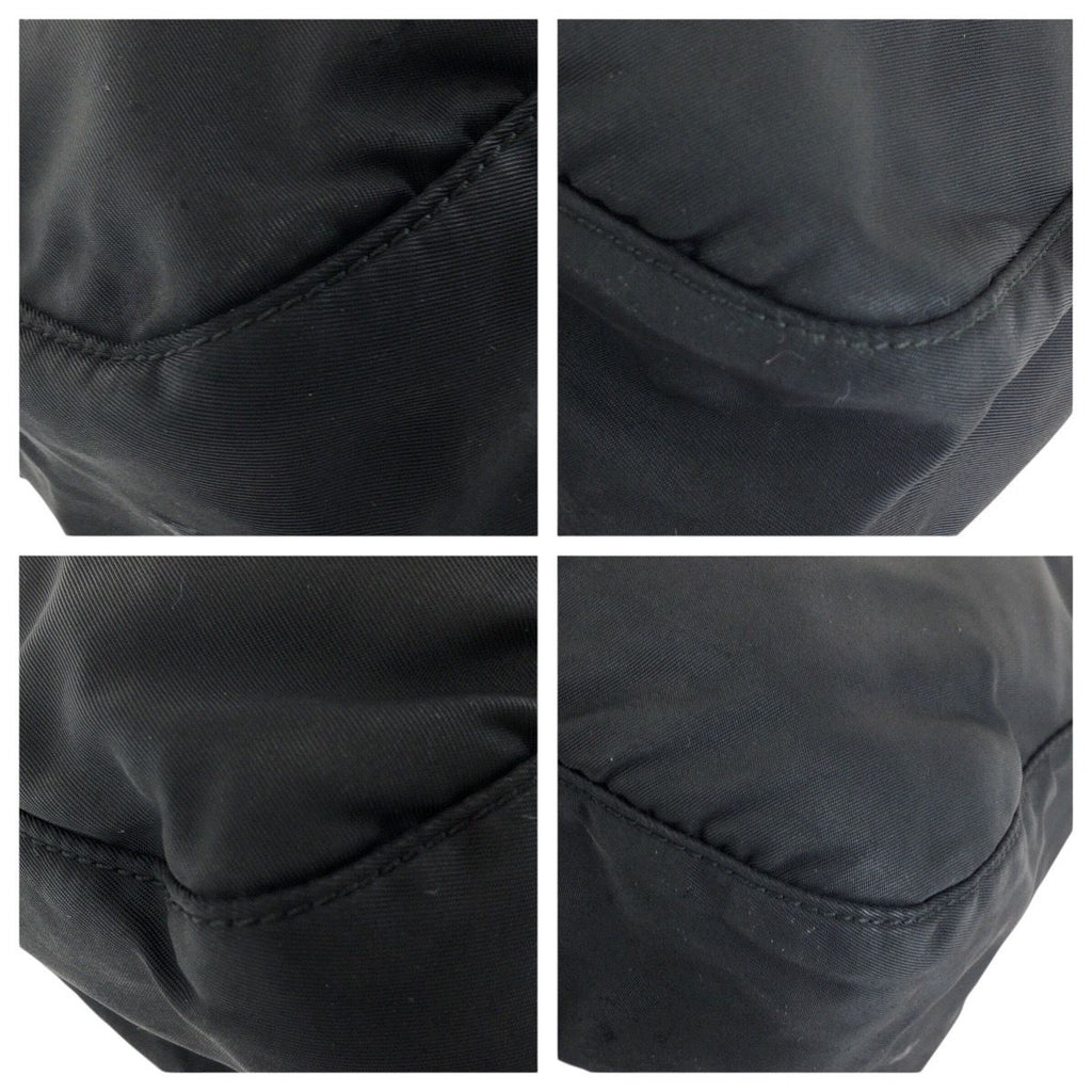Prada Tessuto Black Silver Nylon Shoulder — view 3