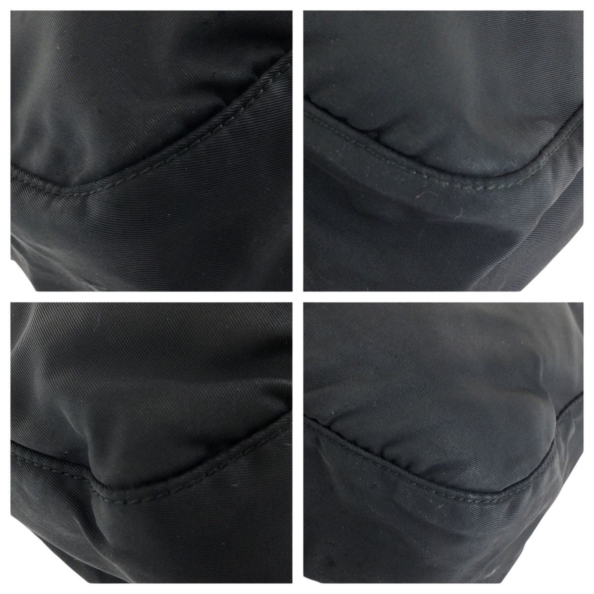 Prada Tessuto Black Silver Nylon Shoulder — view 3