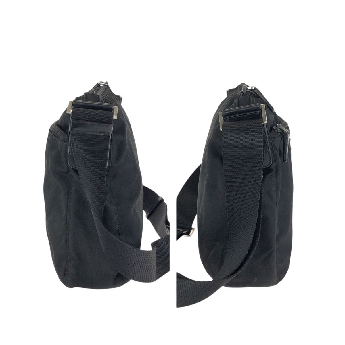 Prada Tessuto Black Silver Nylon Shoulder — view 8