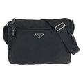Prada Tessuto Black Silver Nylon Shoulder