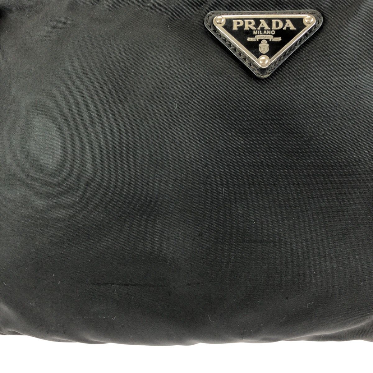 Prada Tessuto Black Silver Nylon Shoulder — view 5