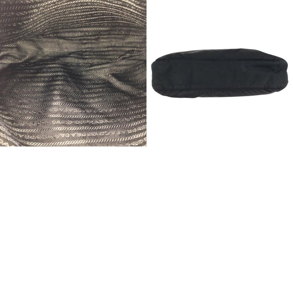 Prada Tessuto Black Silver Nylon Shoulder — view 9