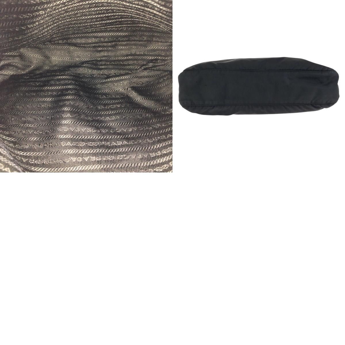 Prada Tessuto Black Silver Nylon Shoulder — view 9