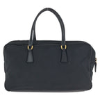 Prada Tessuto Saffiano Black Gold Nylon Leather Tote — view 2