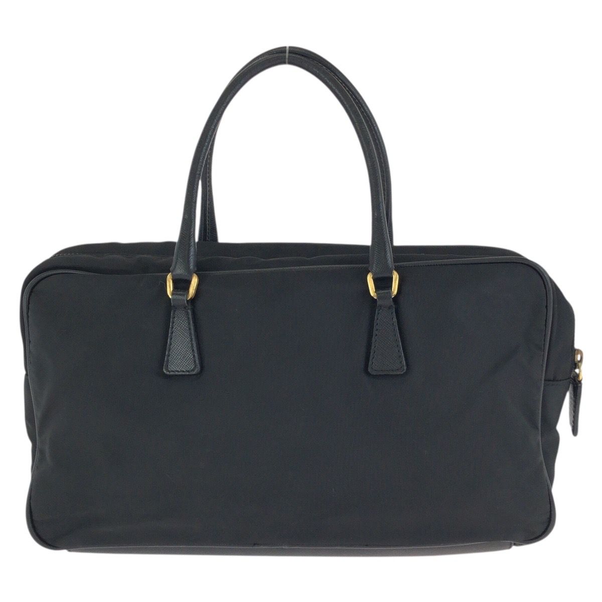 Prada Tessuto Saffiano Black Gold Nylon Leather Tote — view 2