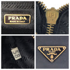 Prada Tessuto Saffiano Black Gold Nylon Leather Tote — view 4