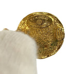 Chanel Vintage Round Logo Gold Plated Faux Pearl Earrings — view 4