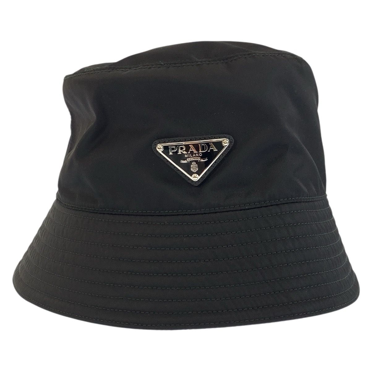 Prada Tessuto L Black Silver Nylon Bucket — view 4