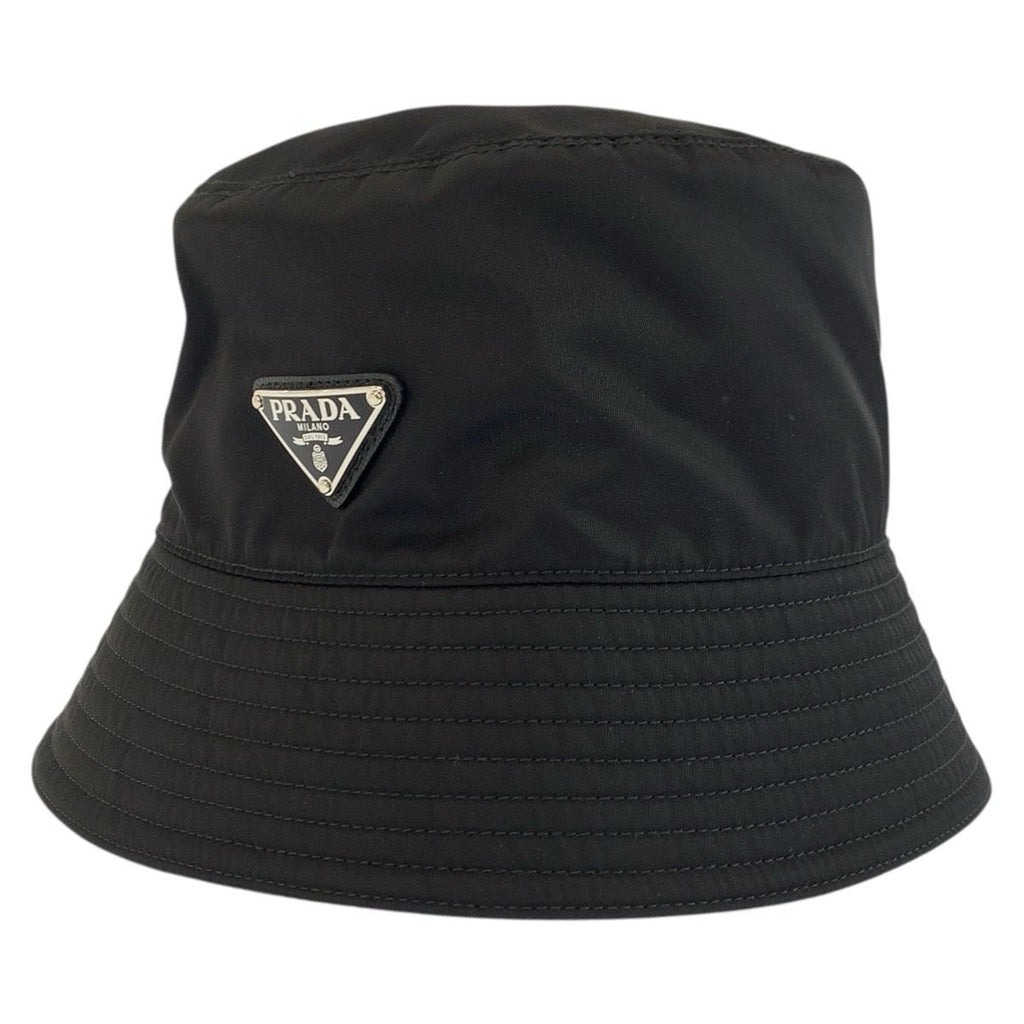 Prada Tessuto L Black Silver Nylon Bucket