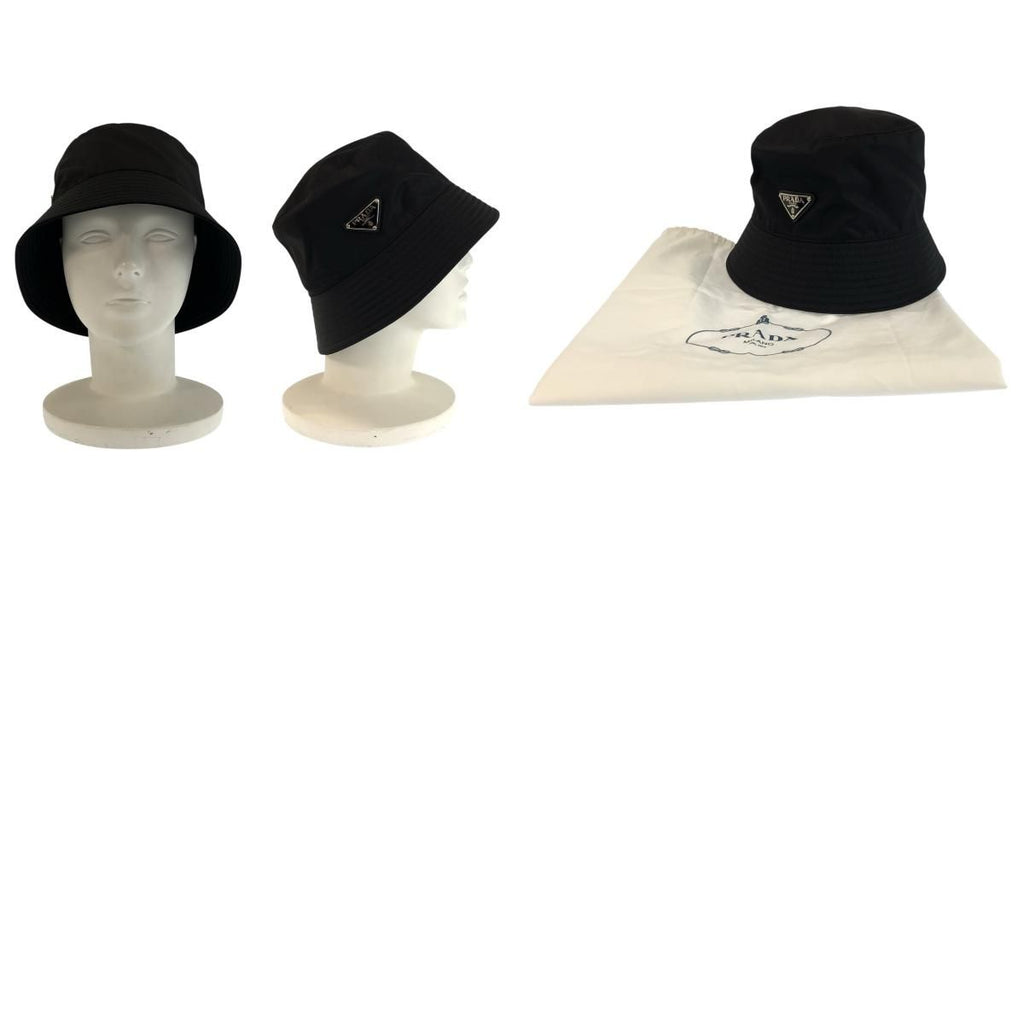 Prada Tessuto L Black Silver Nylon Bucket — view 9