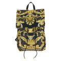 Fendi Black Brown Yellow Gold Nylon Backpack