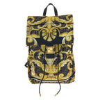 Fendi Black Brown Yellow Gold Nylon Backpack
