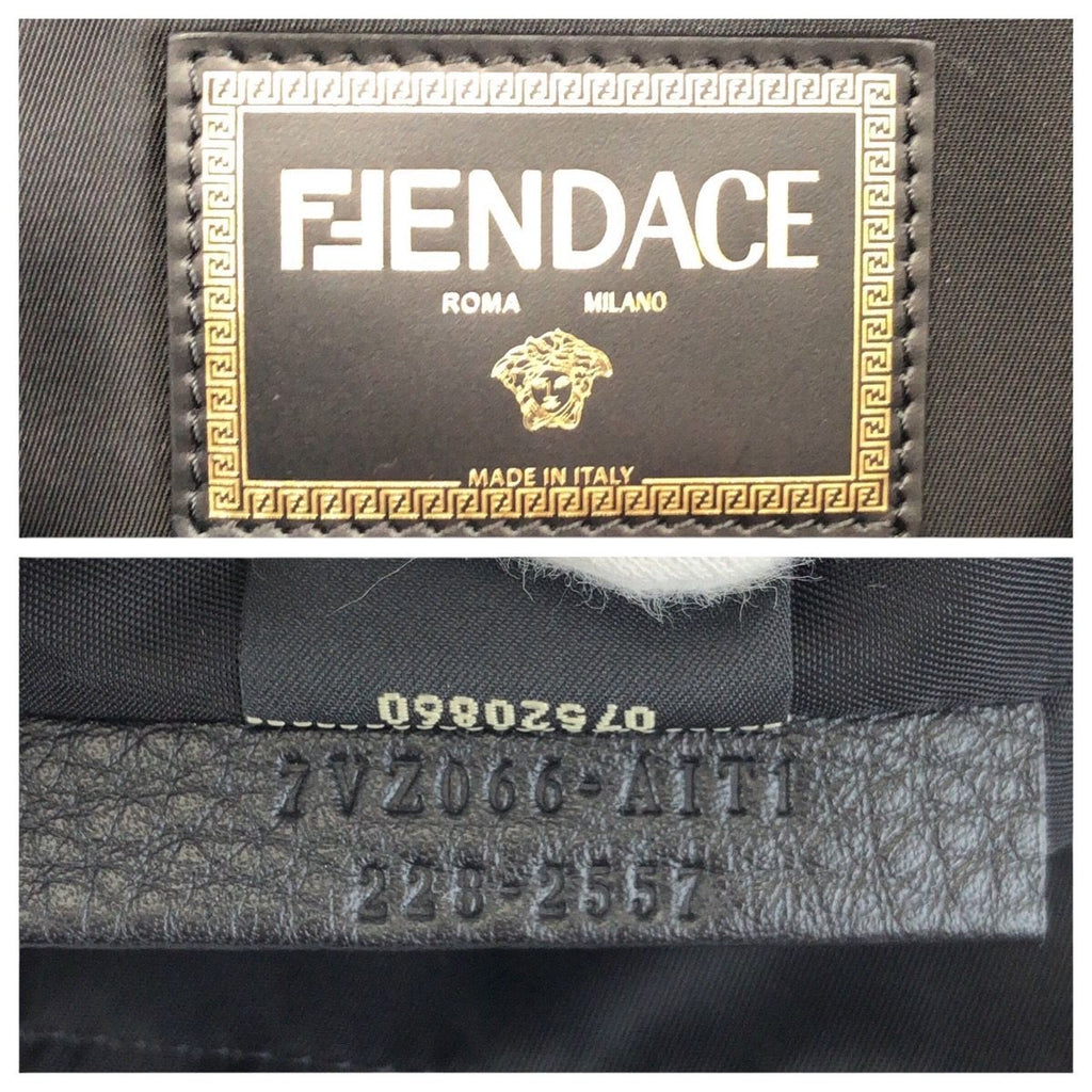 Fendi Black Brown Yellow Gold Nylon Backpack — view 4