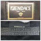 Fendi Black Brown Yellow Gold Nylon Backpack — view 4