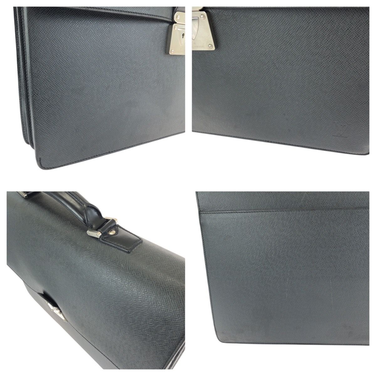 Louis Vuitton Taiga Robusto 1 Black Silver Leather Business Briefcase — view 6