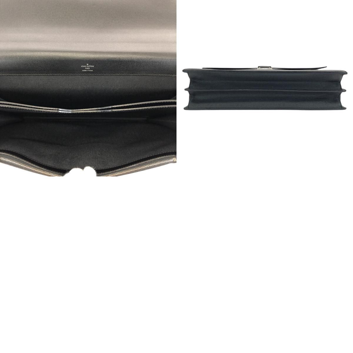 Louis Vuitton Taiga Robusto 1 Black Silver Leather Business Briefcase — view 9