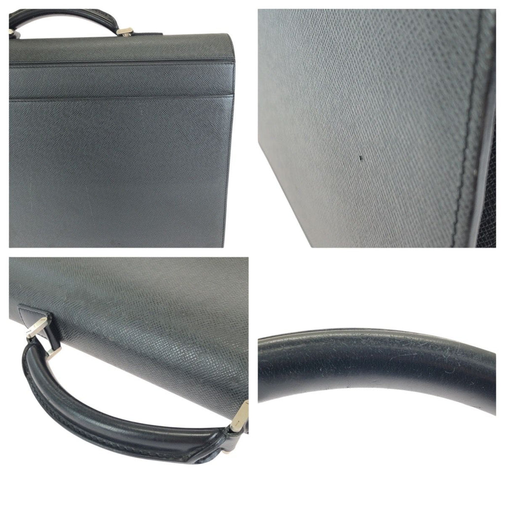Louis Vuitton Taiga Robusto 1 Black Silver Leather Business Briefcase — view 5