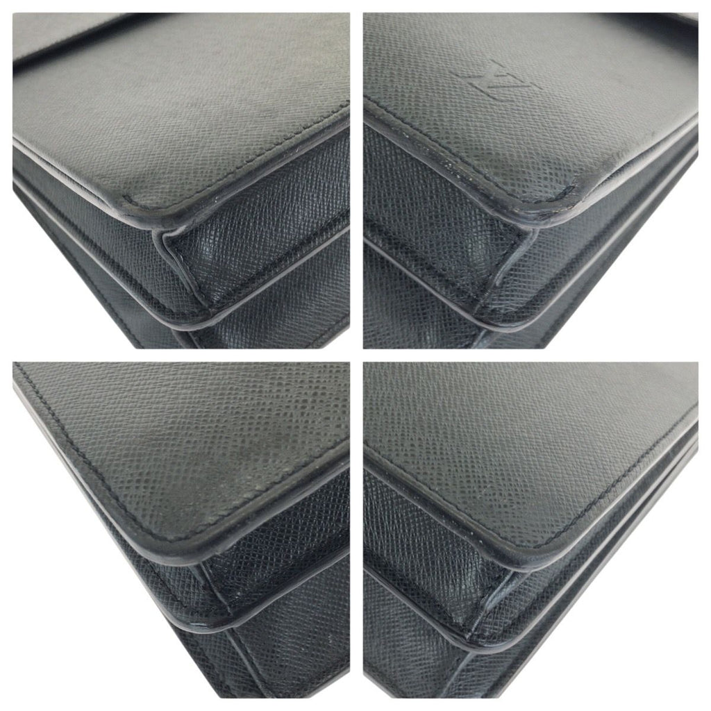Louis Vuitton Taiga Robusto 1 Black Silver Leather Business Briefcase — view 3