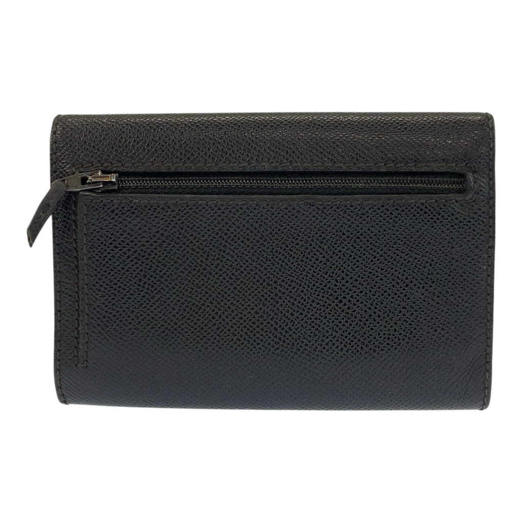 Chanel CC Logo Black Gold Leather Folded Wallet Compact — view 2